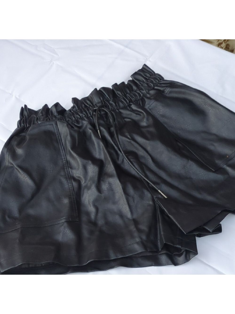 Black Faux Leather Shorts Size 2XL NWT
